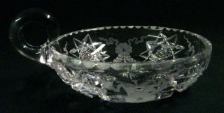 Beauty Antique Signed Hawkes American Brilliant Cut Glass Engraved Hobstar Bowl 4