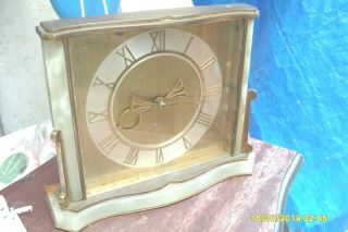 Mantel Clock Smiths Marble & Brass 8 Day Wind Up Clock