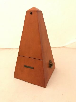 Vintage Seth Thomas Metronome 10 Maple Wood & Brass E - 873 - 008 1102