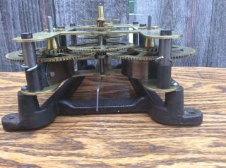 Antique Seth Thomas Wall Regulator Time Only Double Spring Clock Movement,  P/R 7