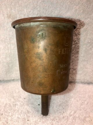 Vintage 1930 ' s Copper Coleman No.  0 Fuel Funnel for Gas Lamps,  Stoves,  Lanterns 4