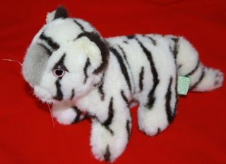 World Wildlife Fund Wwf Tiger Cub 8 " Vtg 1985 White Black Stripe Plush Korea