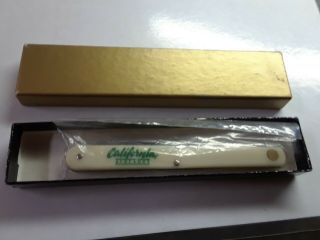 Vintage California Avocados Schrade Colonal Usa Folding Melon Tester Knife