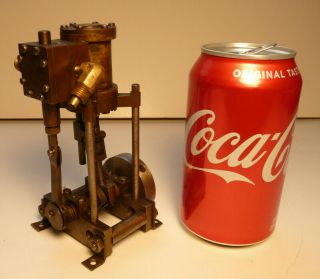 Antique Circa 1900 Vertical Model Steam Engine Mostly Brass