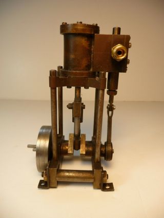 Antique Circa 1900 Vertical Model Steam Engine Mostly Brass 4