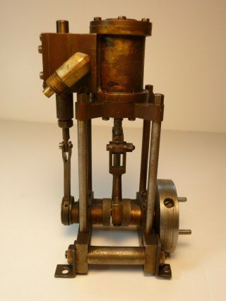 Antique Circa 1900 Vertical Model Steam Engine Mostly Brass 6