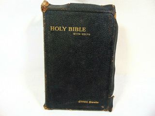 Vintage Leather William Collins Son & Company Holy Bible With Helps 1934