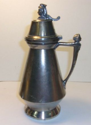 Pairpoint Mfg Co Quadruple Plate No 17 10 Womans Head Syrup Pitcher Circa 1894