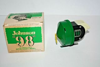 Vintage Nos Johnson Model 98 Closed Faced Spin - Cast Fishing Reel