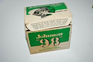 Vintage NOS Johnson Model 98 Closed Faced Spin - Cast Fishing Reel 8