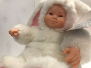 Anne Geddes Baby Bunnies 8 inches Bean Filled Doll,  White. 4