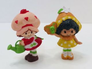 Vintage 1980s Strawberry Shortcake & Orange Blossom Pvc Mini Figure Toys