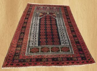 Authentic Hand Knotted Vintage Afghan Adras Khan Balouch Wool Area Rug 4 X 3