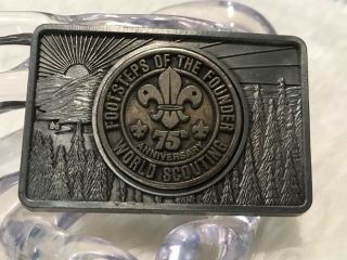 Boy Scouts of America 75th Anniversary World Scouting Belt Buckle 4