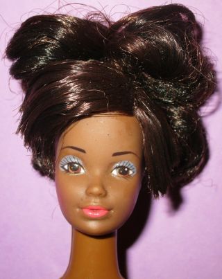 Barbie Pj Steffie Vintage Aa Heart Family Black Reroot Updo Mom Doll Ooak Play