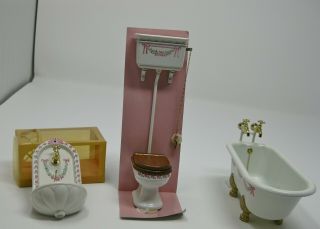 Bodo Hennig Antique Style Bathroom Set Tub Wall Sink Orig Box Toliet Germany