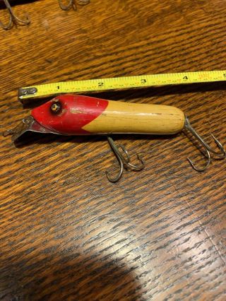 South Bend Oreno Red Arrowhead Vintage Wood Fishing Lure