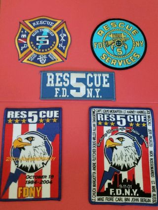 York City Fire Department Patches Rescue 5 Set