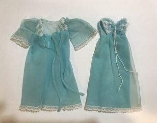 Vintage Barbie Get Ups N Go 9743 Dreamy Delight For At Night Blue Robe Nightgown
