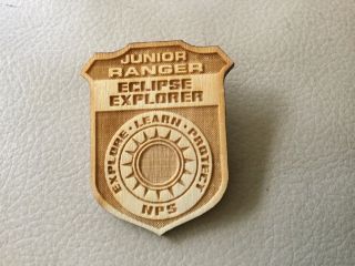 Nps Junior Ranger Eclipse Wooden Badge,