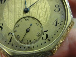 Antique ELGIN Pocket Watch 17 Jewels 10k Gold Filled Ornate 3