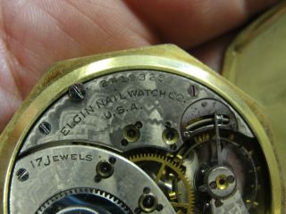 Antique ELGIN Pocket Watch 17 Jewels 10k Gold Filled Ornate 7