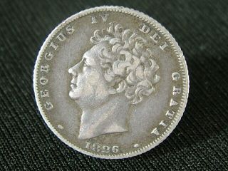 Antique King George Iv Silver Sixpence 1826