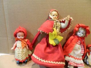4 Little Red Riding Hood Figurines 1 is a Purse Vintage 2