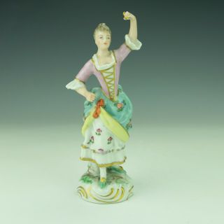 Antique Dresden Porcelain - Young Lady Figurine - Slight Damage But Lovely