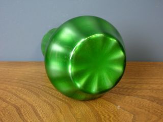 Antique Loetz green Metallin glass posy vase 3