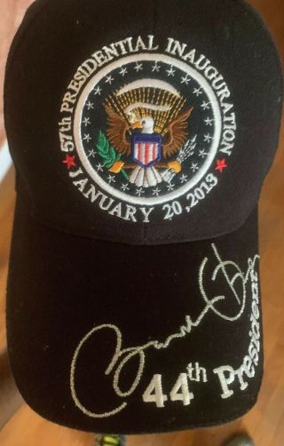 Barack Obama Black Baseball Cap " 44th President Obama ",  With Presidential Seal.