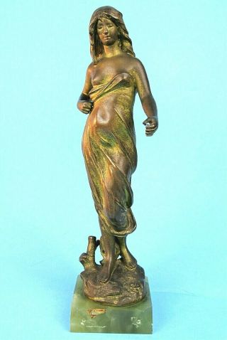 Jean Garnier Bronze Sculpture Semi - Nude Young Woman Antique Statue