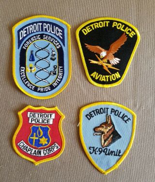 Usa - 4 X Different Detroit Police Patches - Michigan 3