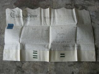 Antique 1819 Heversham Vellum Indenture Manuscript Robert John Frayer Navy Luit