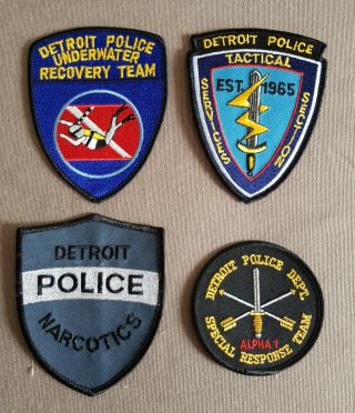 Usa - 4 X Different Detroit Police Patches - Michigan 1