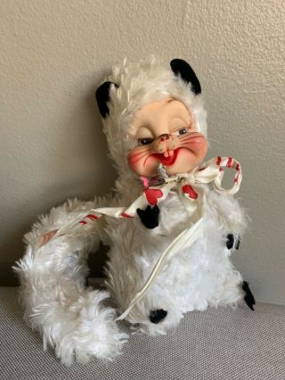 Plush Stinky Skunk Rubber Face Stuffed Rushton Toy Doll Vintage White Valentines 2