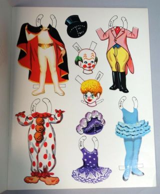 Un - Cut Paper Doll Book Template Circus Stars - 7 Little Performers c1930 3
