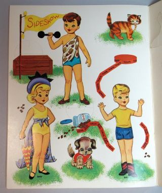 Un - Cut Paper Doll Book Template Circus Stars - 7 Little Performers c1930 6