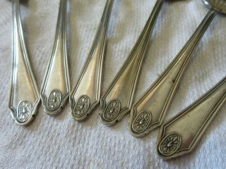 Set of 6 Vintage SHELL DESIGN Silver Plated ICE CREAM SPOONS 4