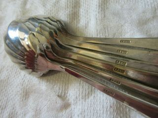 Set of 6 Vintage SHELL DESIGN Silver Plated ICE CREAM SPOONS 5