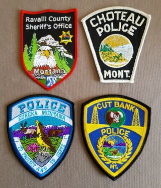 Usa - 4 X Different Police Patches - Montana 4