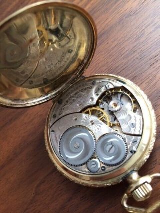Antique Elgin 14K Gold Filled Open Face Pocket watch in 4