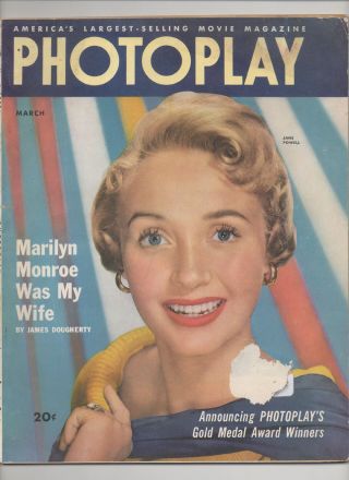 Vintage March 1953 Photoplay Jane Powell Marilyn Monroe Tab Hunter Rock Hudson