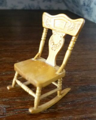 Vintage Artist Made Rocking Chair 1/2 Scale 1:24 Dollhouse Miniature