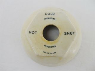 Antique White Porcelain Speakman Mixometer Shower Tub Valve Selector Plate