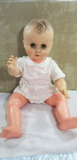 Vintage 40s 50s Large Vinyl Baby boy BABY DOLL UNMARKED 2