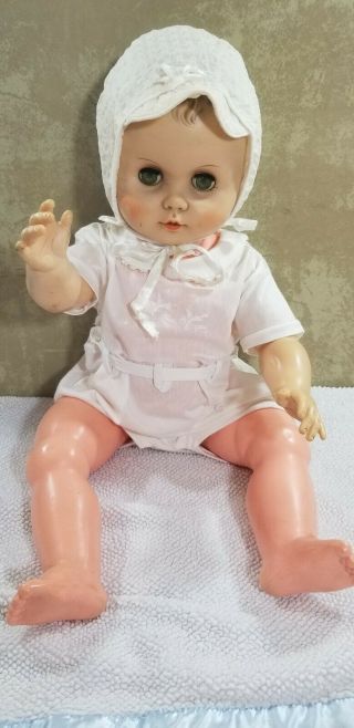 Vintage 40s 50s Large Vinyl Baby boy BABY DOLL UNMARKED 3