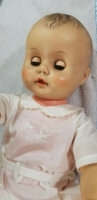 Vintage 40s 50s Large Vinyl Baby boy BABY DOLL UNMARKED 4