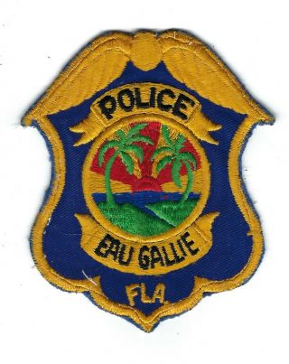 Rare Eau Gallie (brevard County) Fl Florida Police Patch - Cheesecloth