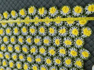 VTG Handmade Crochet Throw Afghan Granny Blanket Retro Daisy 58 